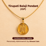 Tirupati Balaji Pendant : IGP Plating Pendant - Abhimantrit