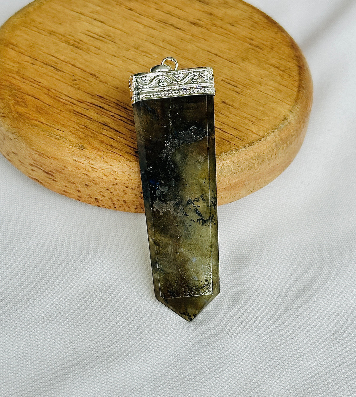 Awaken Your Inner Power & Open Your Third Eye Chakra: Labradorite Seven Chakra Pendant - Abhimantrit & Certified