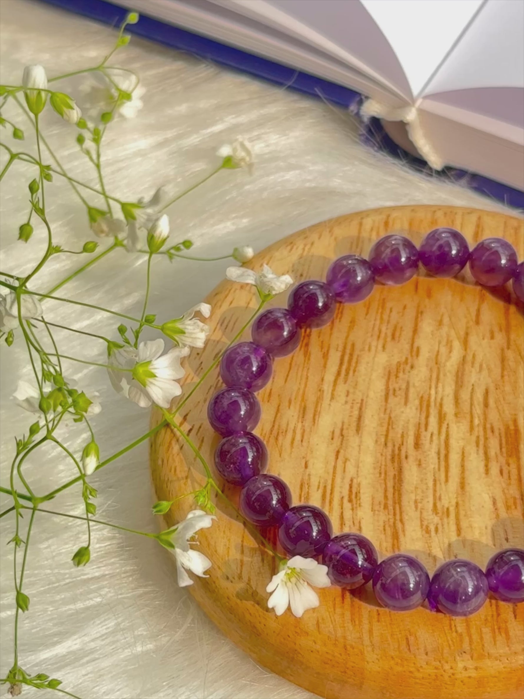 Attract Luck, Enhance Intuition, Improve Health & Skin Bracelet (Amethyst) - Abhimantrit & Certified