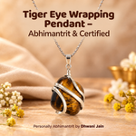 Tiger Eye Wrapping Pendant Boosts Your Confidence Level - Abhimantrit & Certified