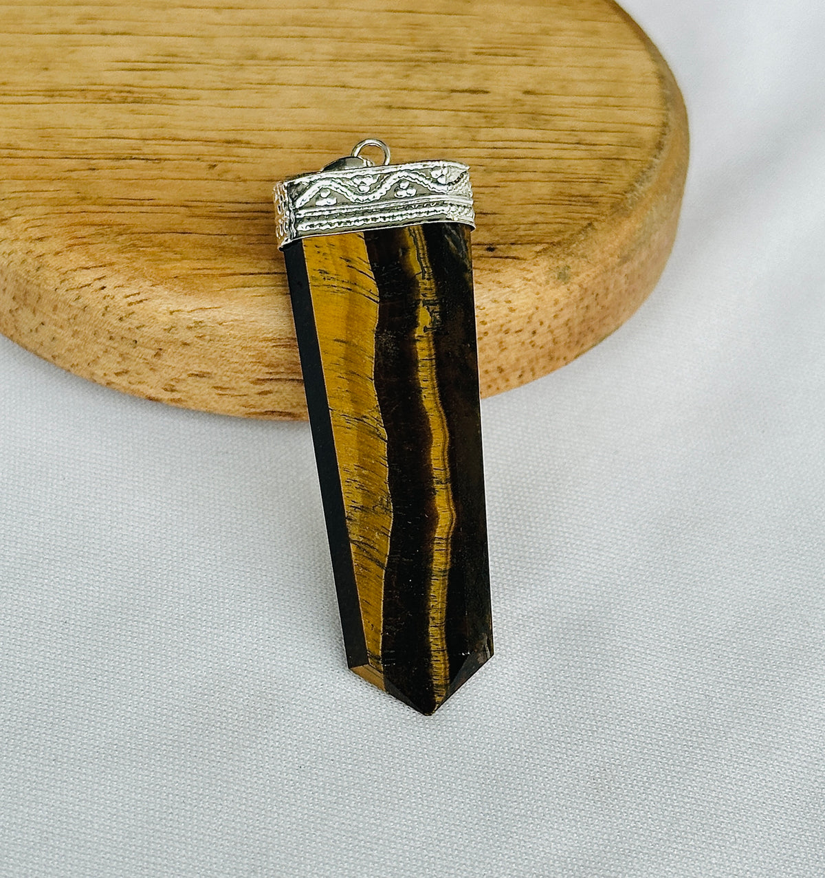 Boosts Your Confidence Level & Exalts the Planet Ketu: Tiger Eye Seven Chakra Pendant - Abhimantrit & Certified