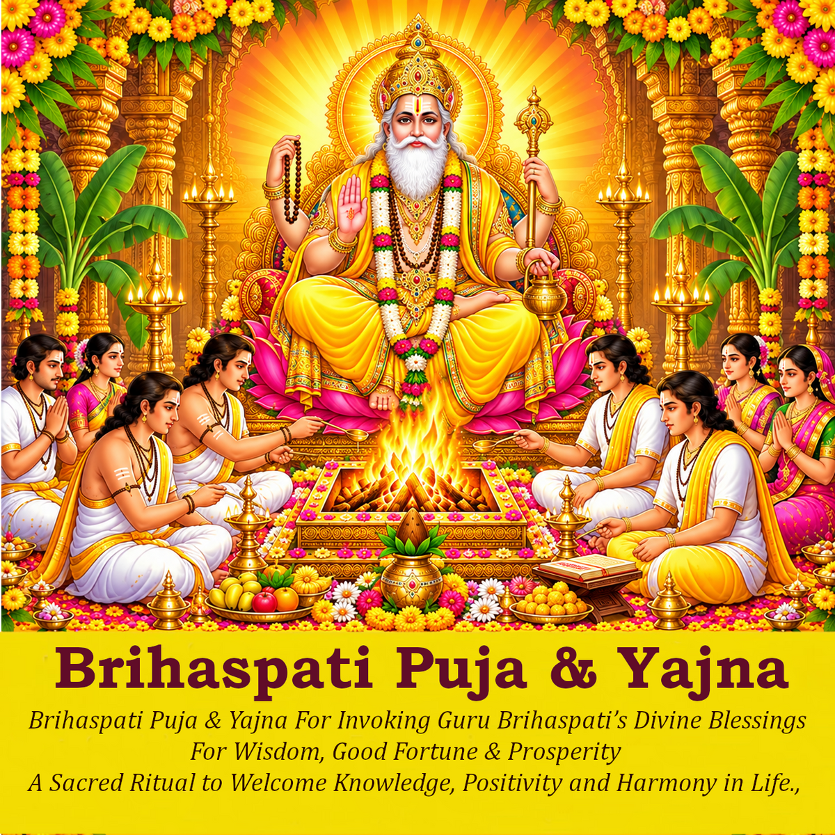 Brihaspati Puja & Yajna For Guru Brihaspati Dosha Shanti, Wealth, Abundance & Success