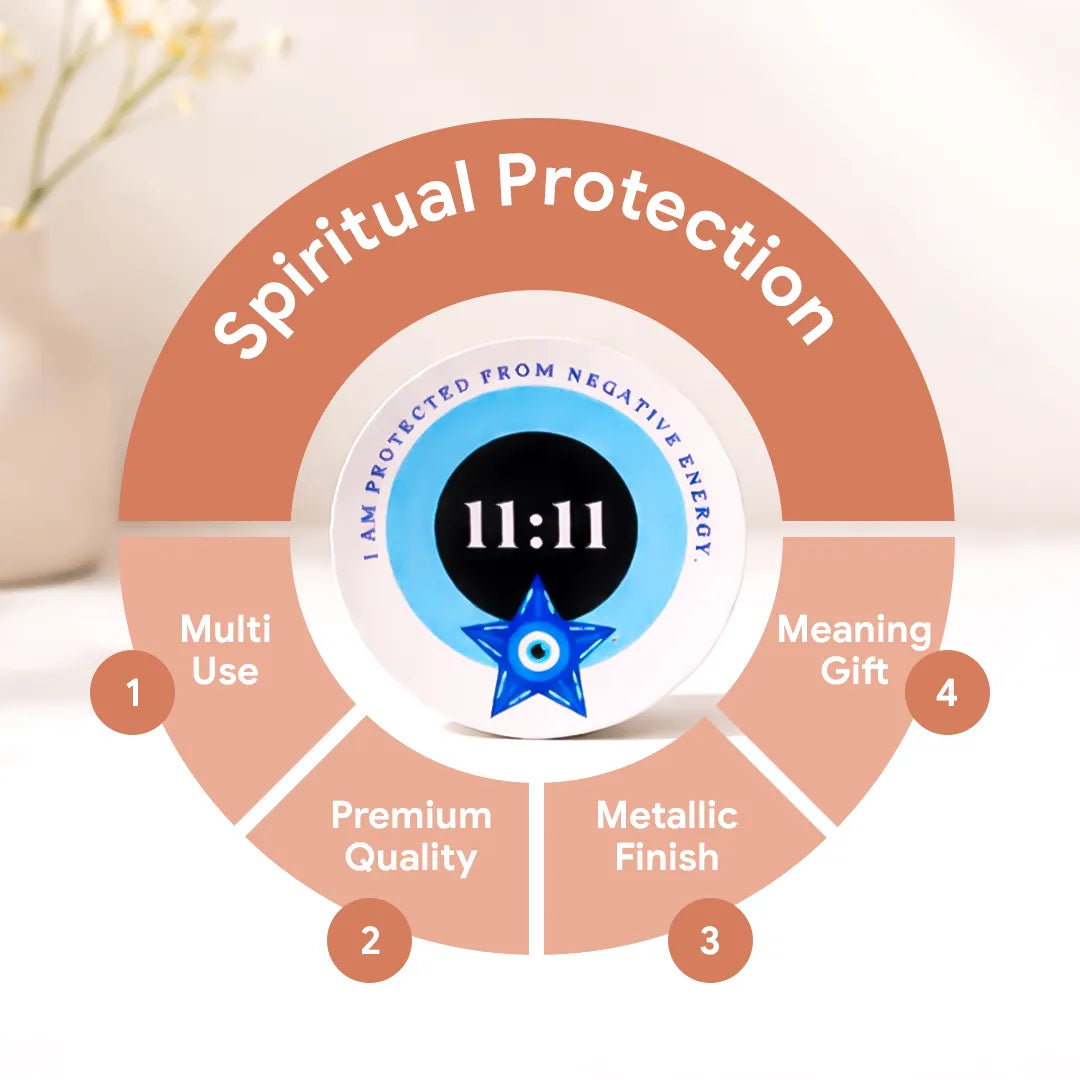 11:11 Protection from Evil Eye Sticker (Pack of 10) – Abhimantrit