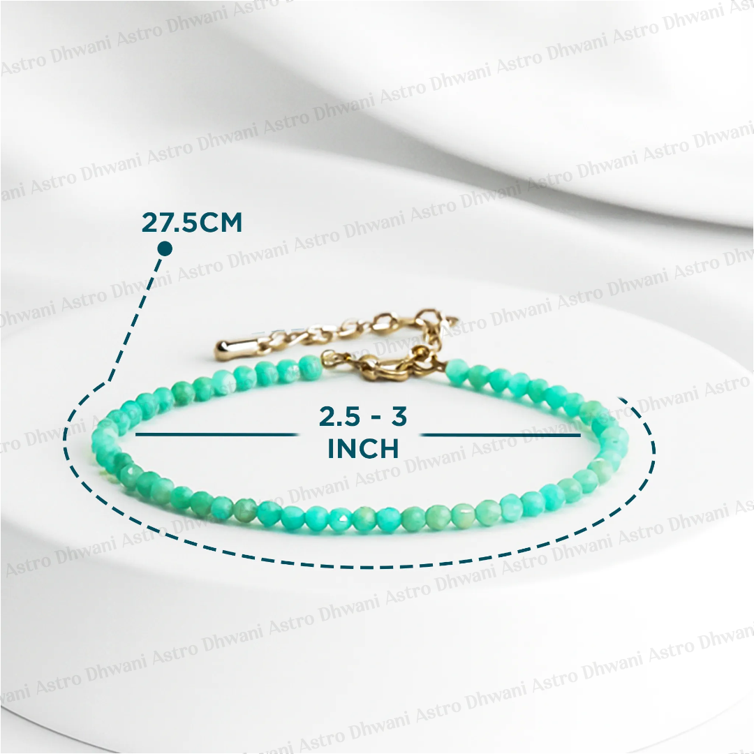 Natural Amazonite Diamond Cut Anklet for Calmness, Harmony & Positive Energy