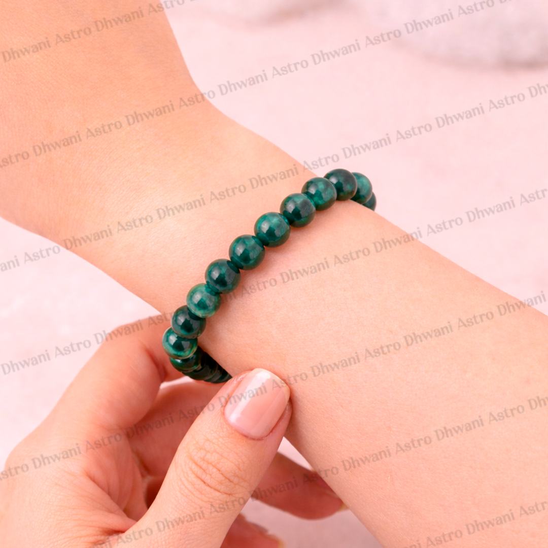 Malachite Bracelet (Abhimantrit) for Protection & Healing