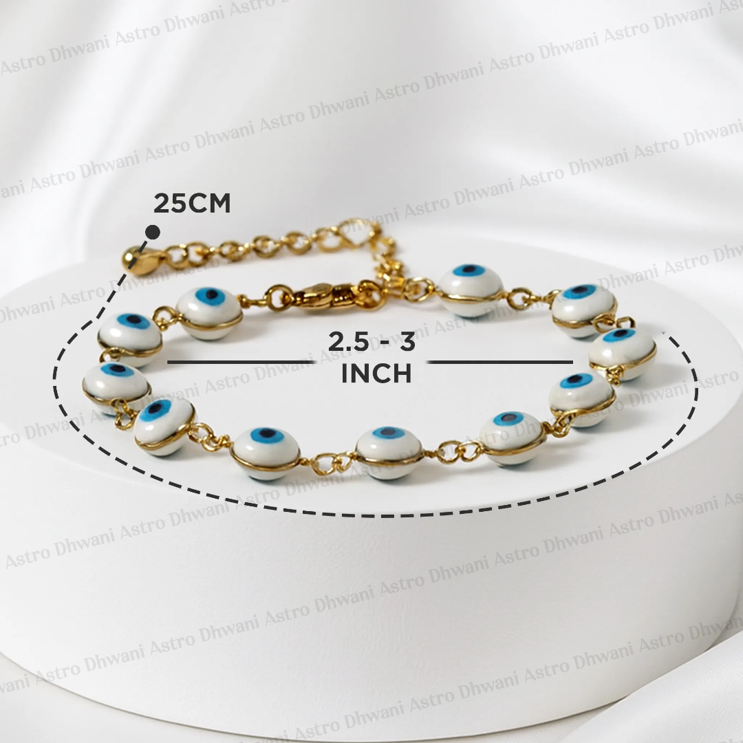 Blue Onyx Evil Eye Round Shape Anklets for Protection & Style