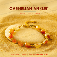 Natural Carnelian Anklet for Confidence, Vitality & Success