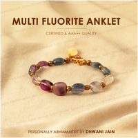 Natural Multi Fluorite Anklet for Focus, Clarity & Emotional Balance