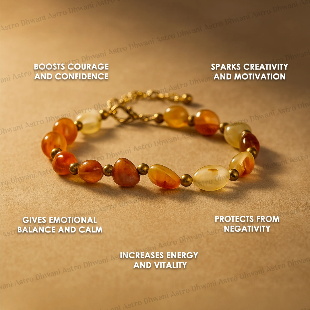 Natural Carnelian Anklet for Confidence, Vitality & Success