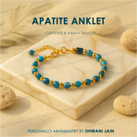 Natural Healing Stone Apatite Anklet for Motivation, Clarity & Positive Energy