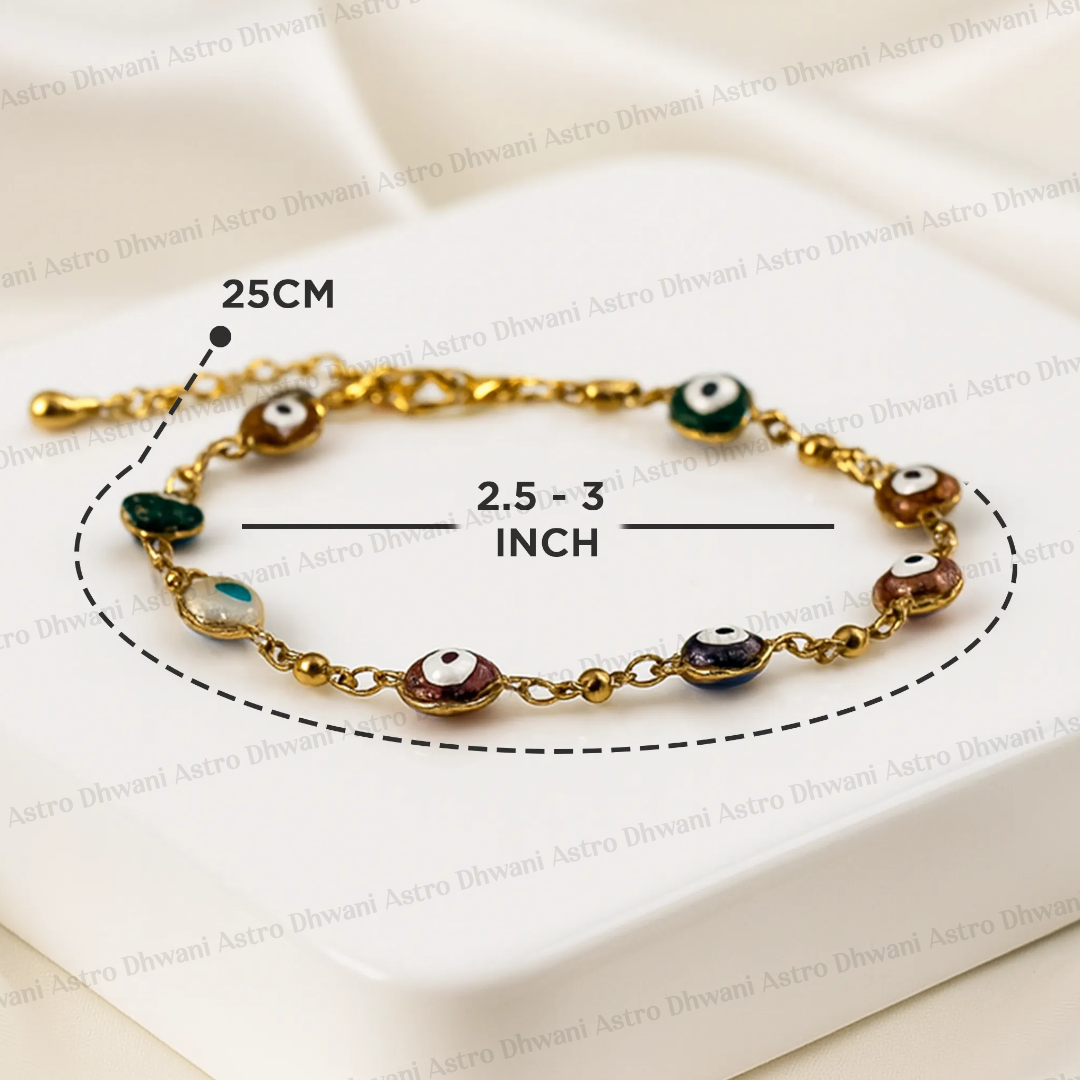 Heart Shape Blue Onyx Evil Eye Anklet for Protection & Style