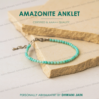 Natural Amazonite Diamond Cut Anklet for Calmness, Harmony & Positive Energy