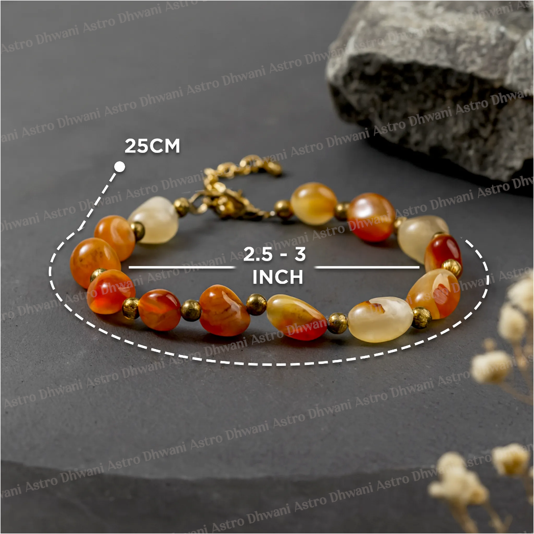Natural Carnelian Anklet for Confidence, Vitality & Success