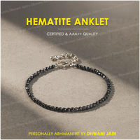 Natural Hematite Anklet for Grounding, Protection & Confidence