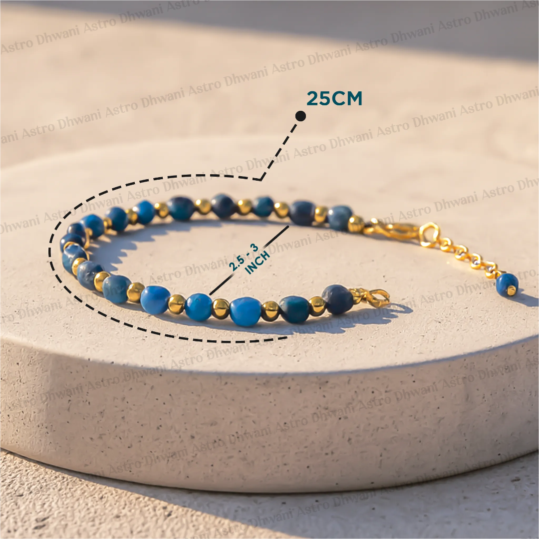 Natural Healing Stone Apatite Anklet for Motivation, Clarity & Positive Energy