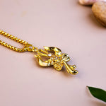 Gold Trishul with Damru Pendant  ( Blessing & Protection) - Abhimantrit
