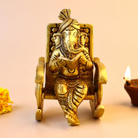 Brass Ganesha With Sitting Chair - Abhimantrit
