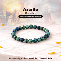 Azurite Crystal Bracelet: Clear Mental Blockages / Activates Third Eye Chakra