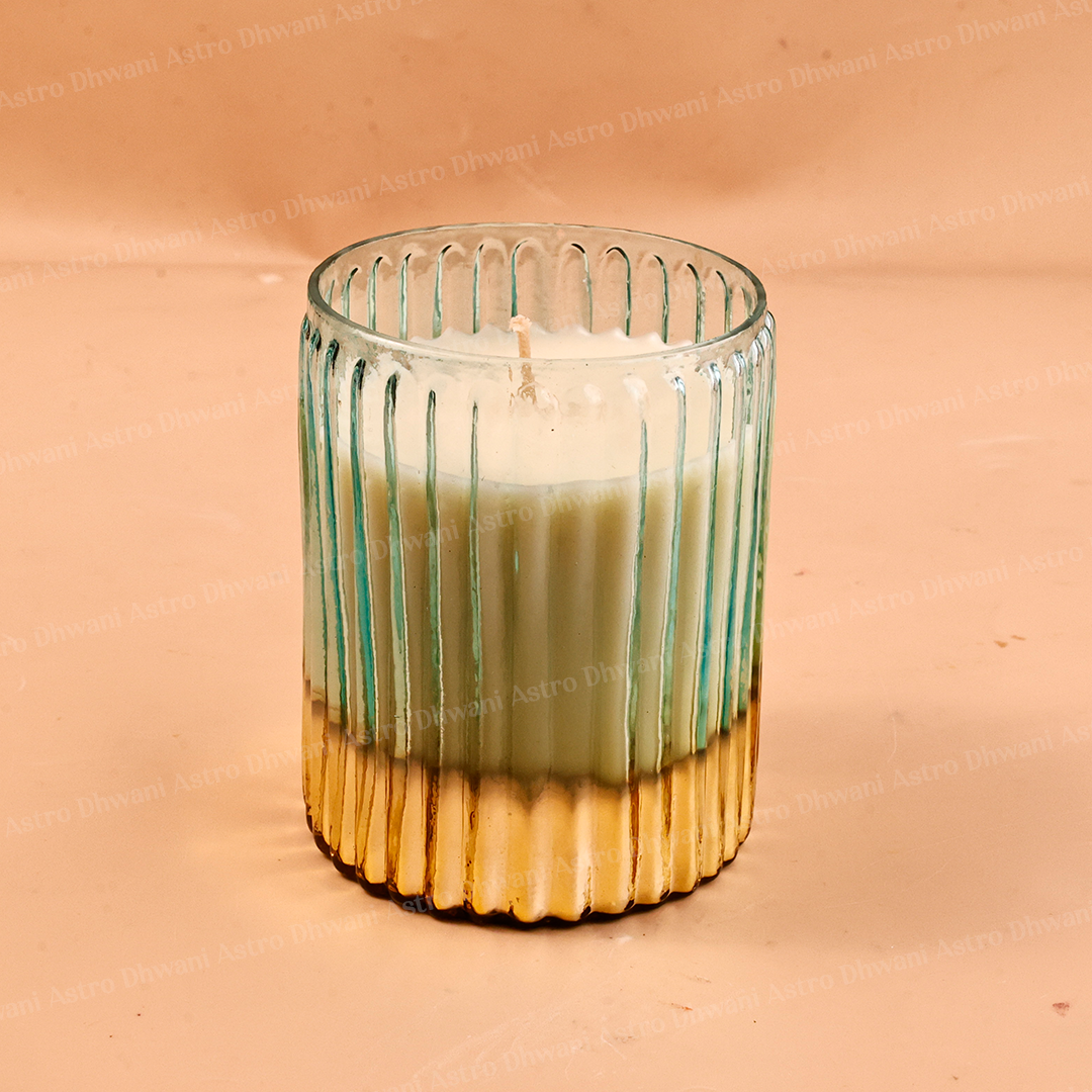 Scented Soy Wax Candle | Hand-Poured Aromatherapy Candle in Decorative Fluted Glass Jar | Meditation, Prayer & Home Décor