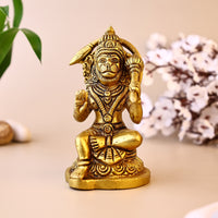 Brass Hanuman Ji Idol Sitting - Abhimantrit