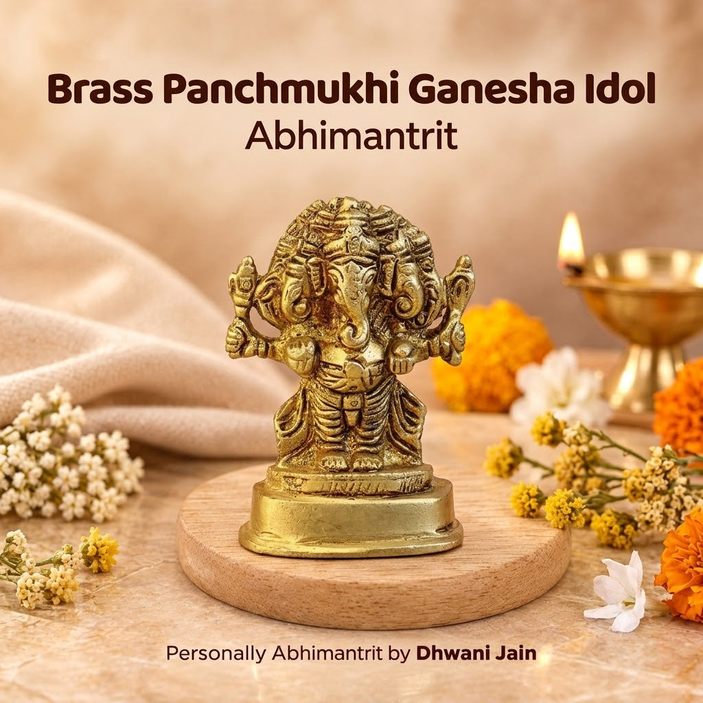 Brass Panchmukhi Ganesha Idol - Abhimantrit