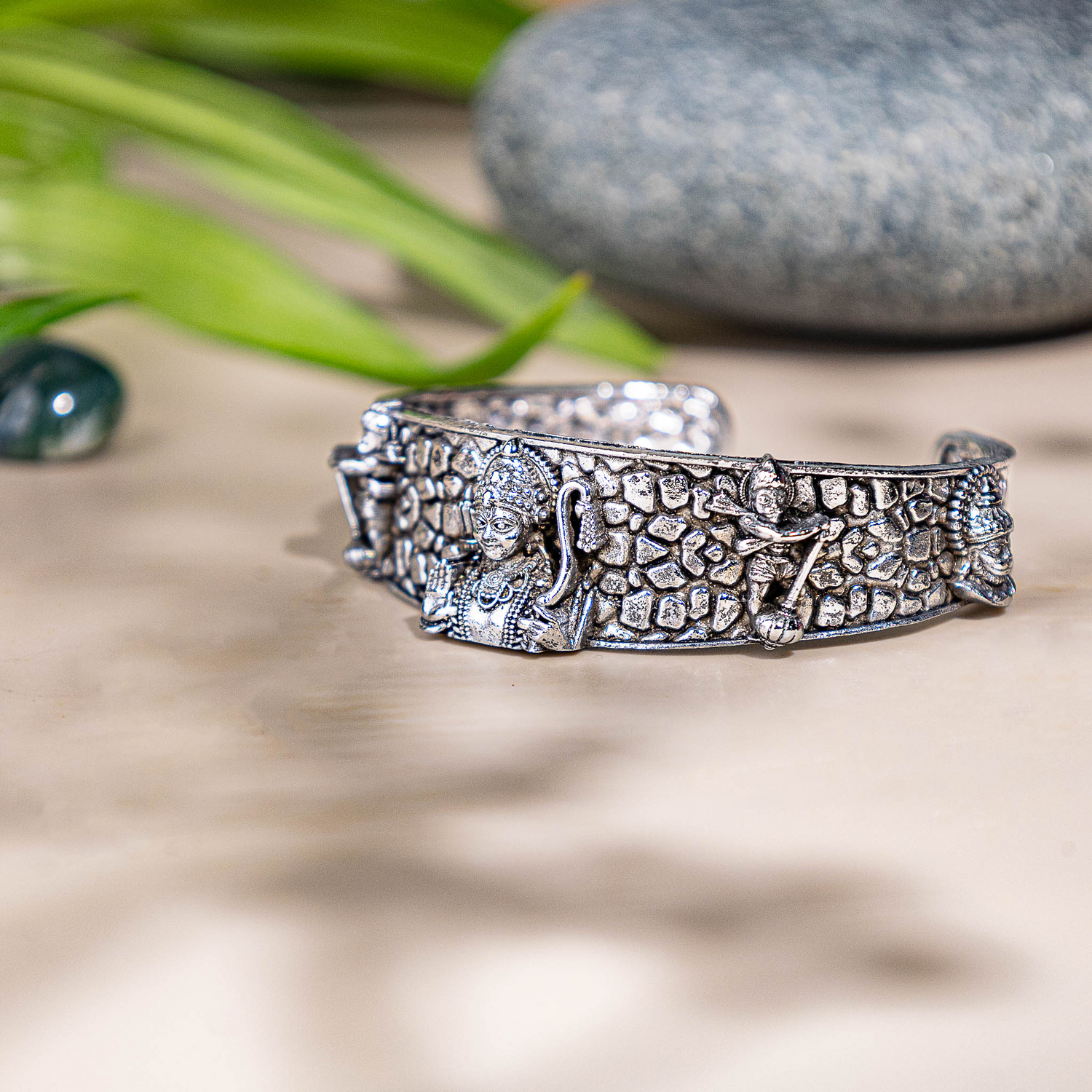 Ram Ji Oxidize Silver Kada - Abhimantrit