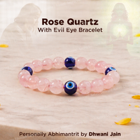 Rose Quartz with Evil Eye Bracelet for Love & Relationship Protection