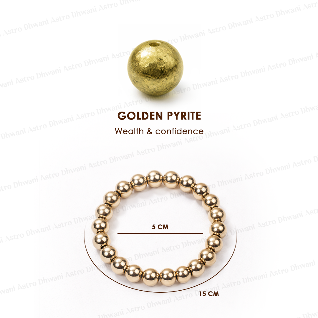 प्राकृतिक प्रसिद्धि और भाग्य आकर्षित करने वाला कंगन (गोल्डन पाइराइट) - अभिमंत्रित और प्रमाणित