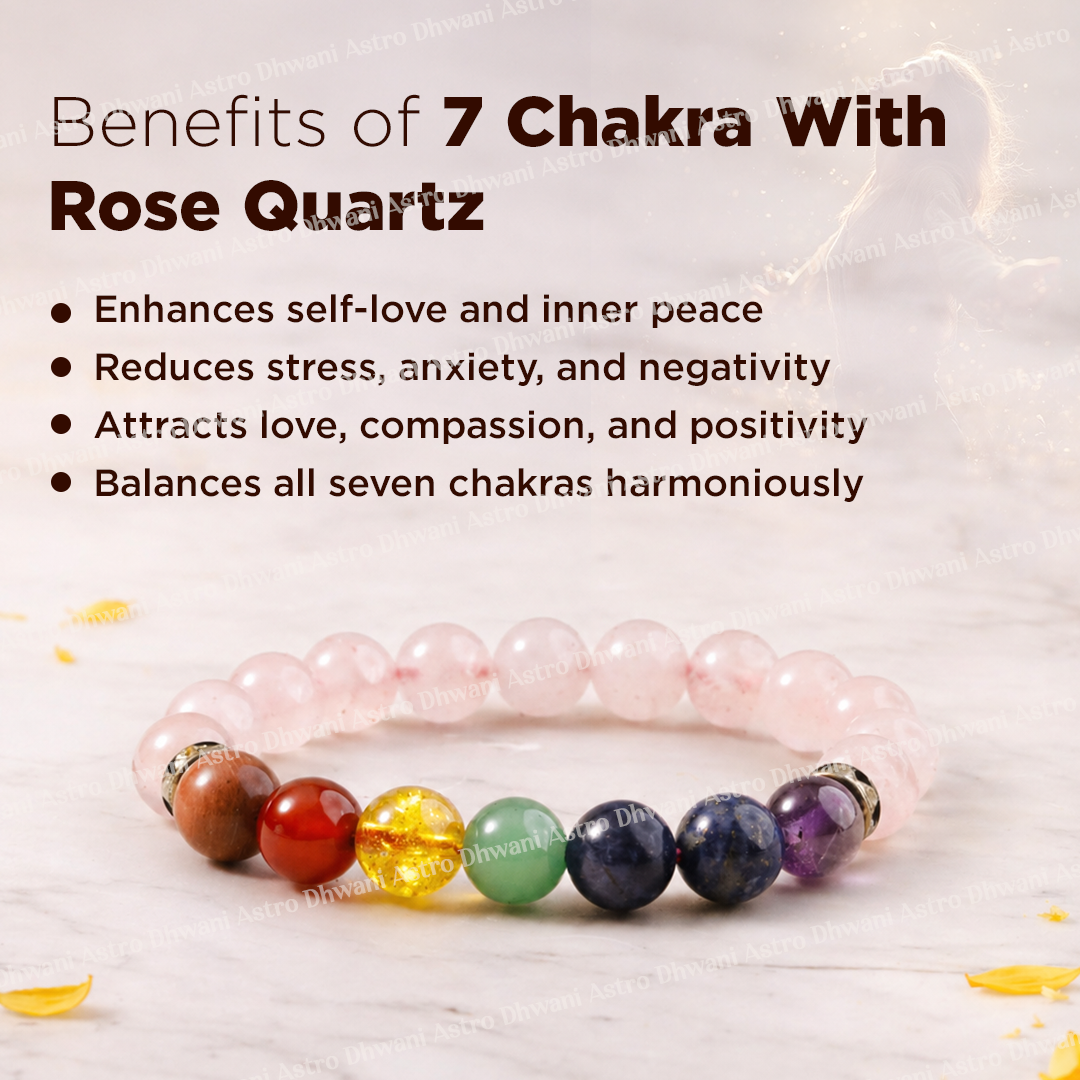 7 Chakra with Rose Quartz Bracelet