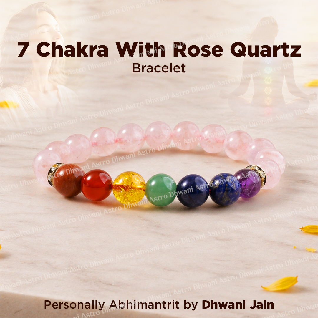 7 Chakra with Rose Quartz Bracelet