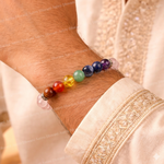 7 Chakra with Rose Quartz Bracelet