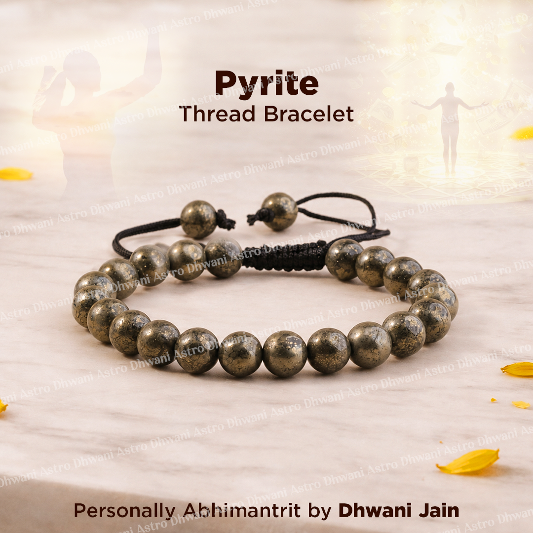 Pyrite Thread Bracelet for Wealth, Confidence & Protection