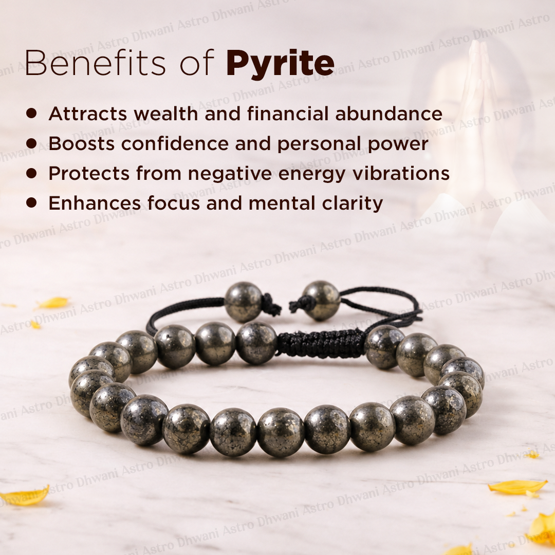 Pyrite Thread Bracelet for Wealth, Confidence & Protection