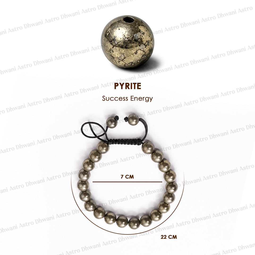 Pyrite Thread Bracelet for Wealth, Confidence & Protection