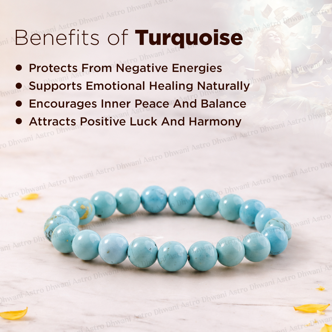 Turquoise Bracelet for Protection, Calmness & Communication