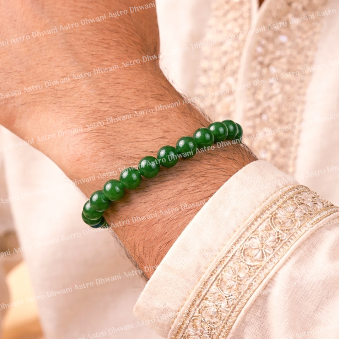 Green Jade Bracelet for Luck, Positivity & Emotional Balance