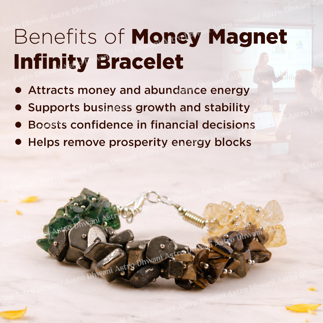 Natural Money Magnet Infinity Bracelet for Wealth, Prosperity & Success