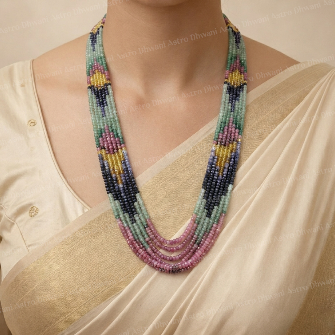 Natural Multi Sapphire Necklace – Natural Gemstone Layered Jewelry