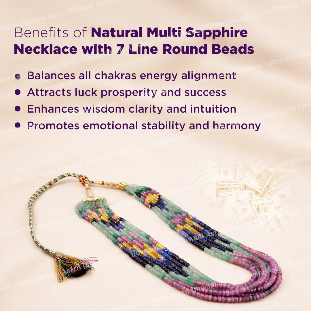 Natural Multi Sapphire Necklace – Natural Gemstone Layered Jewelry