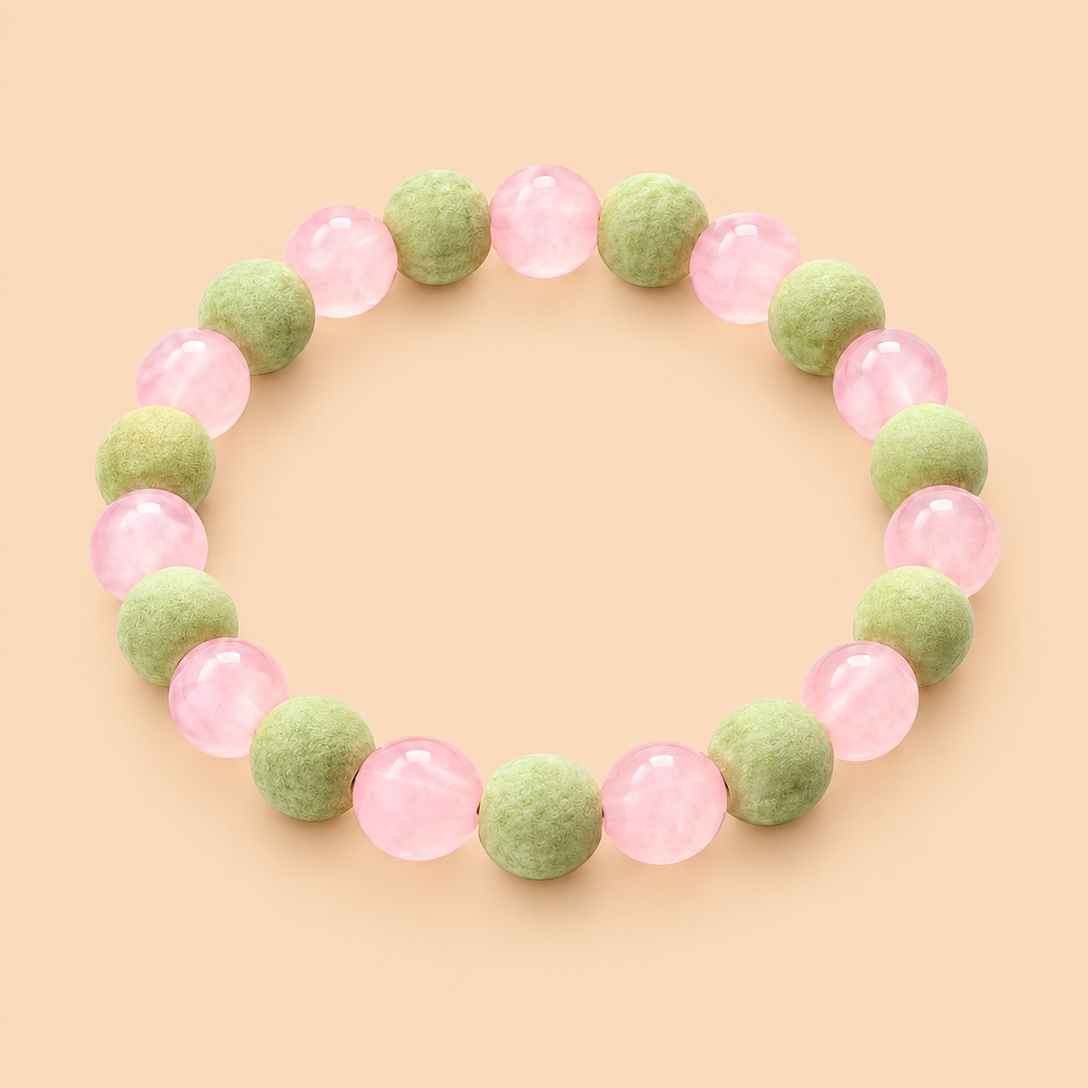 Rose Quartz with Tulsi Bracelet - Abhimantrit & Certified
