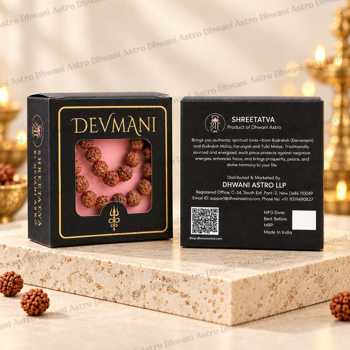 2 Mukhi Rudraksha Mala – Sacred Spiritual Necklace for Unity, Meditation & Divine Blessings