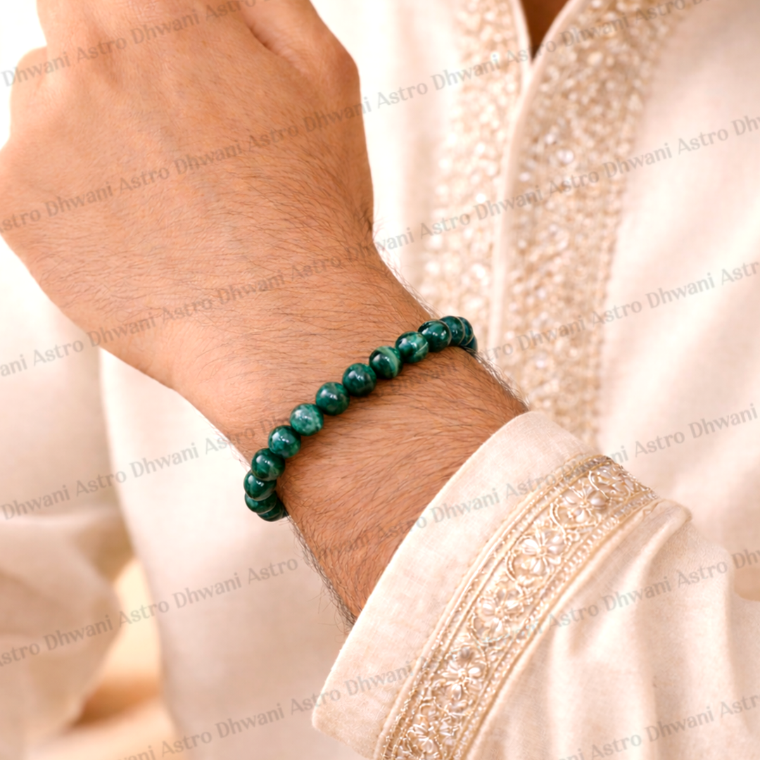 Malachite Bracelet (Abhimantrit) for Protection & Healing