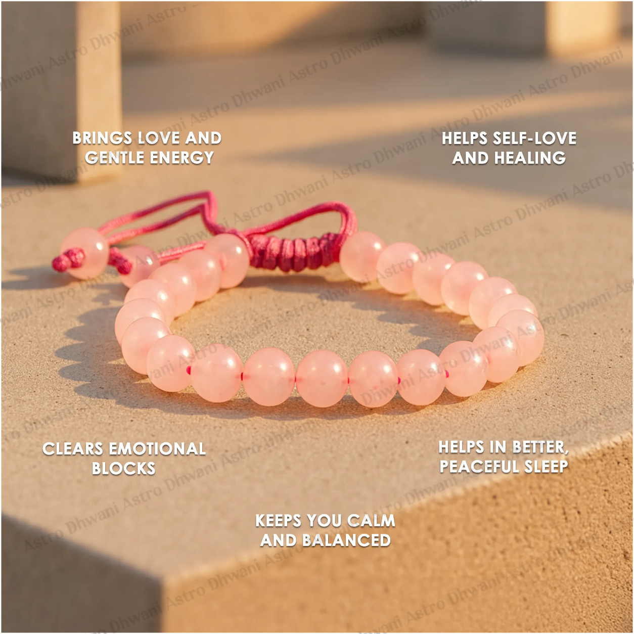 Rose Quartz Thread Bracelet for Love, Relationship & Emotional Healing