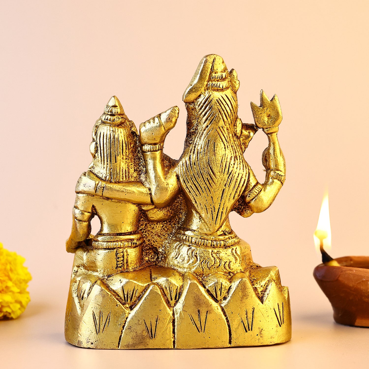 Brass Shiv Parvati Parivaar Idol - Abhimantrit