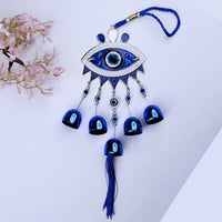 Evil Eye Wind Chimes with 5 Bells Hanging