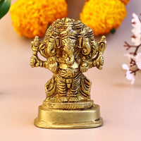 Brass Panchmukhi Ganesha Idol
