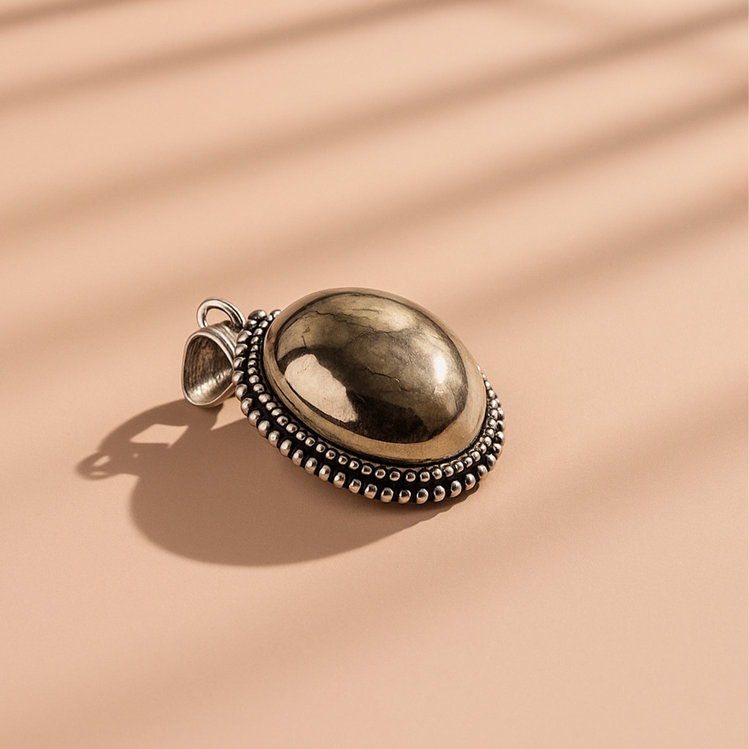 Pyrite Oval stone Pendant - Abhimantrit & Certifiefd
