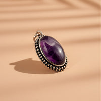 Katela Amethyst Oval Stone Pendant