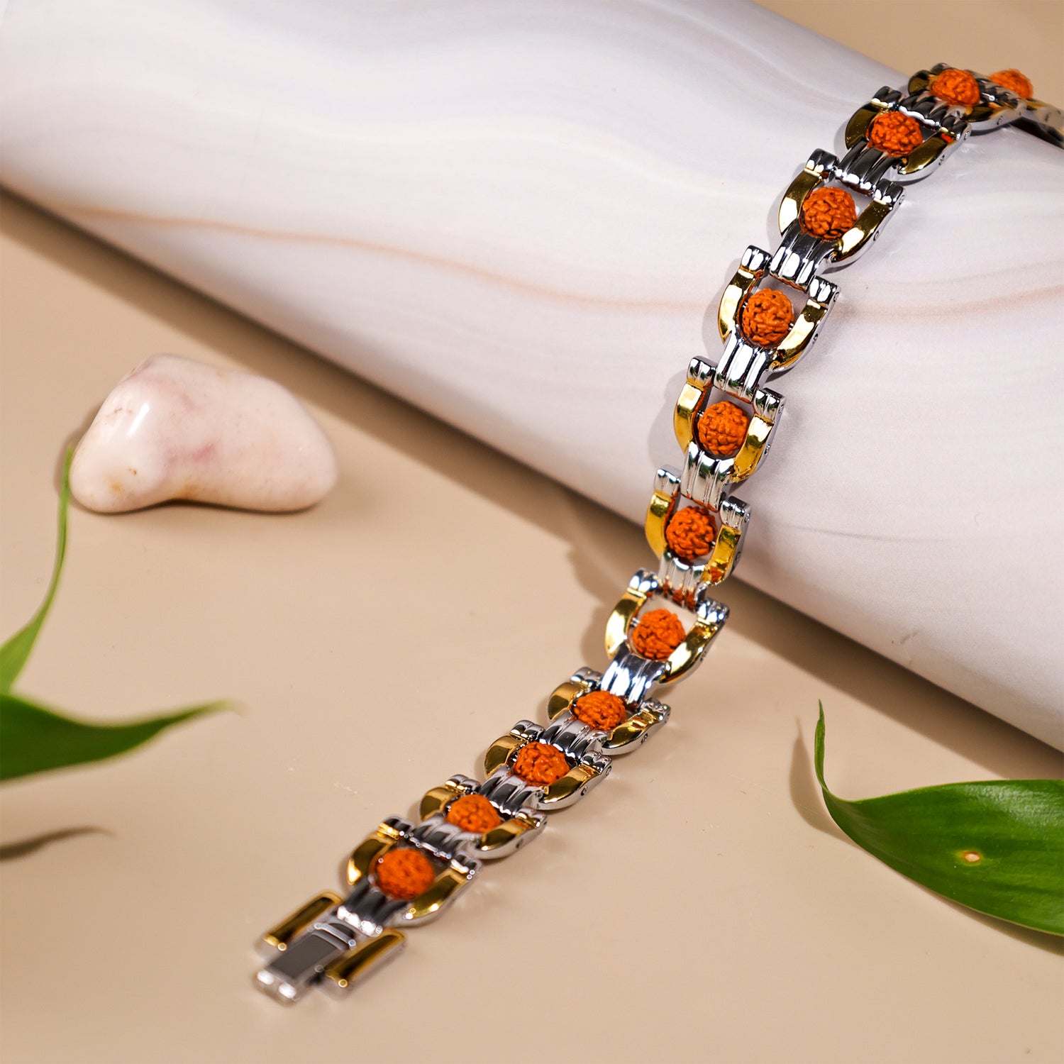 PanchMukhi Rudraksha Bracelet (IGP Gold & Silver Plating) – Abhimantrit
