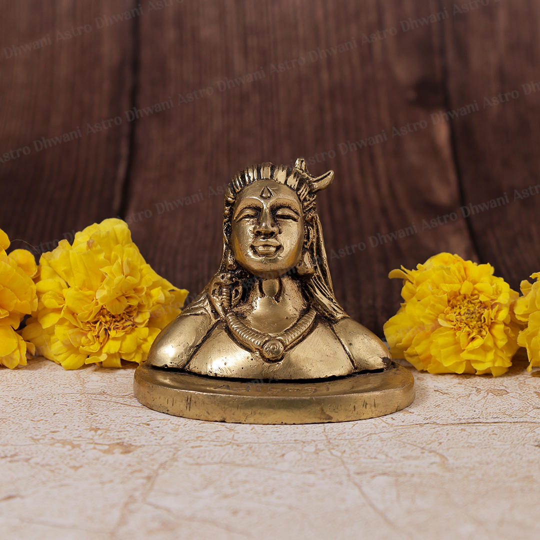 Brass Adiyogi Statue for Meditation & Inner Peace